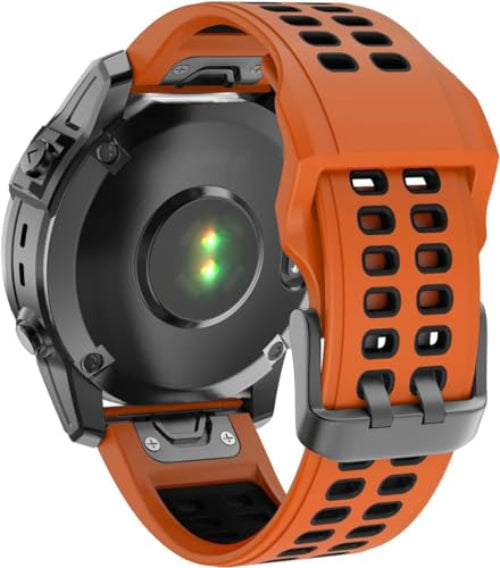 Zitel Band for Fenix 8 51mm, 7X/7X Pro, 6X/6X Pro, 5X/5X Plus, 3/3 HR, Descent MK1, Enduro, Sport Strap 26mm - Orange/Black