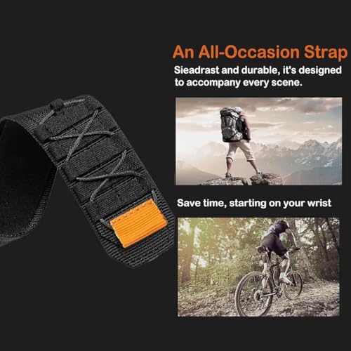 Zitel Band for Samsung Galaxy Watch8 Classic 46mm (2025) Rugged Nylon Sports Strap (Black)