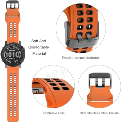 Zitel Band for Garmin Fenix 47mm, 7/7 Pro, 6/6 Pro, 5/5 Plus, Epix Gen 2, Forerunner 965/955/945/935, Sport Strap 22mm