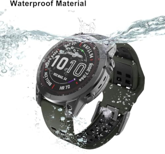 Zitel Band for Garmin Fenix 8 AMOLED 47mm, Fenix E/7/7 Pro, 6/6 Pro, Forerunner 970/965/955, QuickFit 22mm wide Silicone Sport Strap