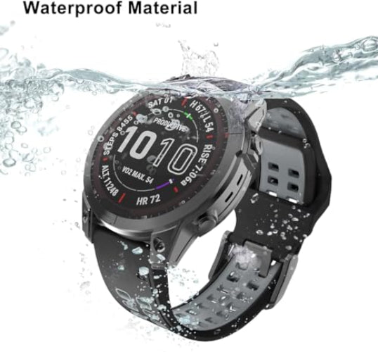 Zitel Band for Garmin Fenix 8 AMOLED 47mm, Fenix E/7/7 Pro, 6/6 Pro, Forerunner 970/965/955, QuickFit 22mm wide Silicone Sport Strap