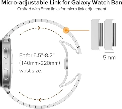 Zitel Stainless Steel No Gap Metal Band for Samsung Galaxy Watch 8 / Watch 8 Classic - Silver