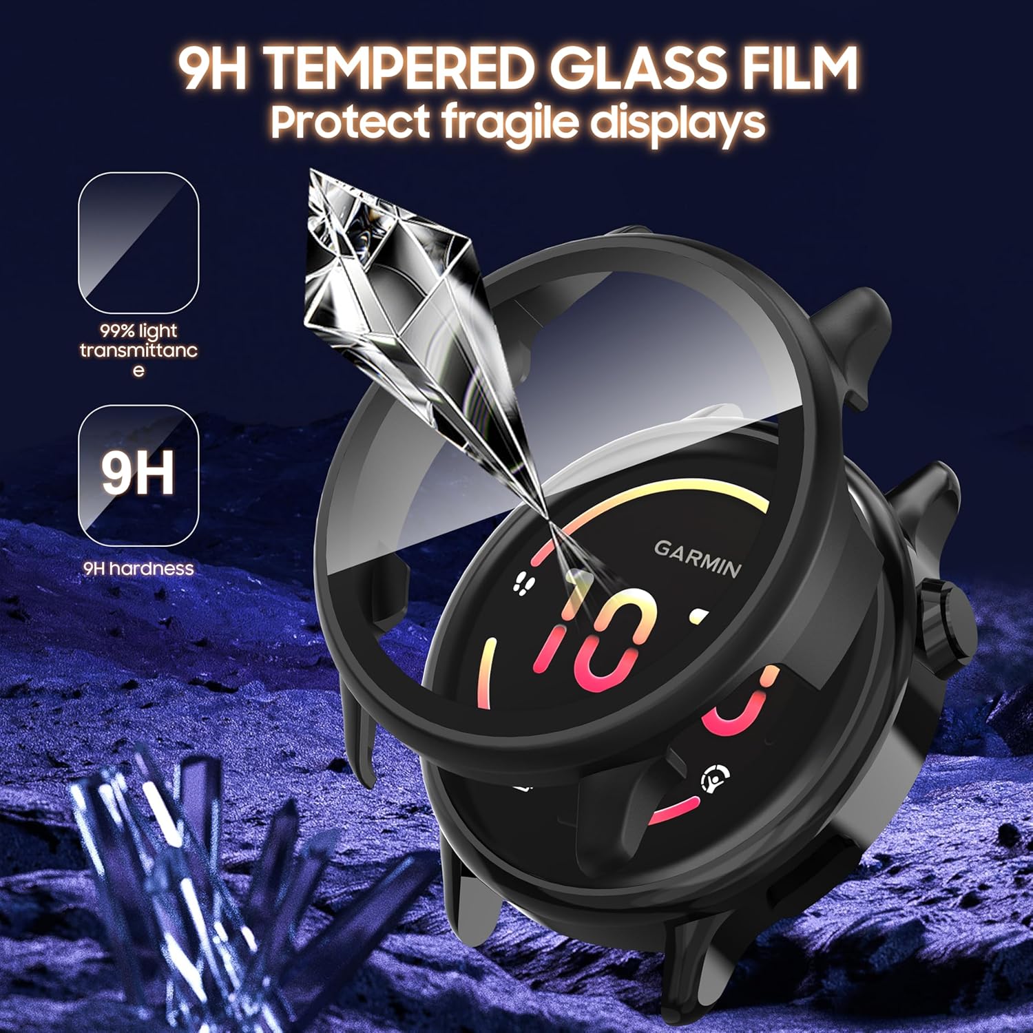 Zitel Hard PC Case for Garmin Vivoactive 6 - Black