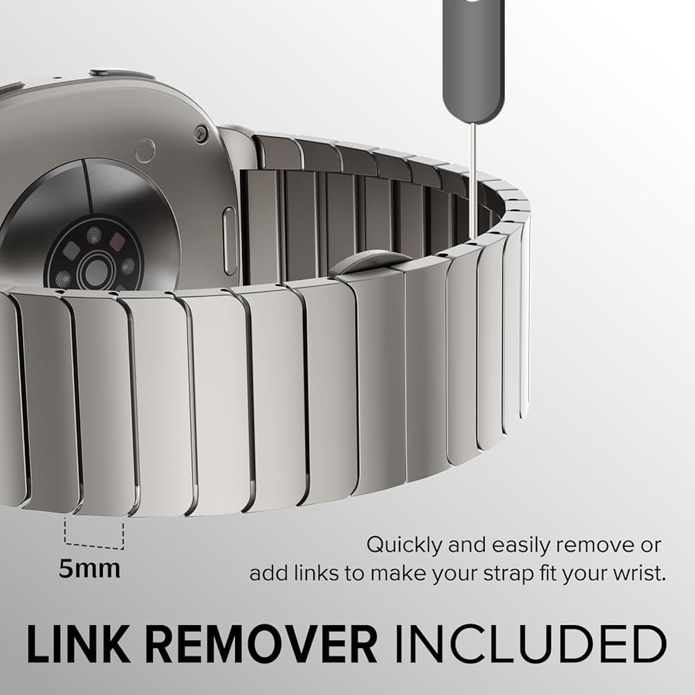 Zitel Stainless Steel No Gap Metal Band for Samsung Galaxy Watch 8 / Watch 8 Classic - Titanium