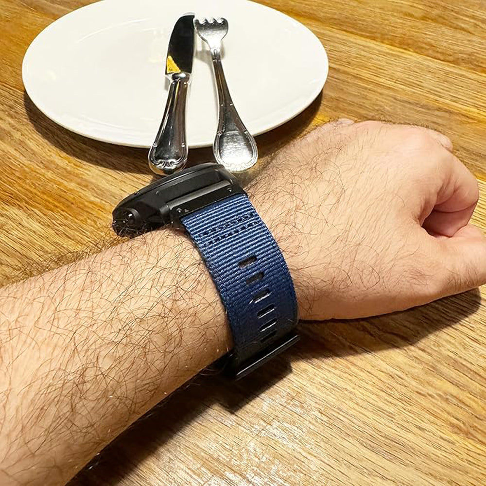 Zitel Band for COROS PACE 4/PACE 3/PACE Pro/APEX 2 Pro/APEX Pro/APEX 46mm - 22mm wide Rugged Nylon Sport Strap - Blue