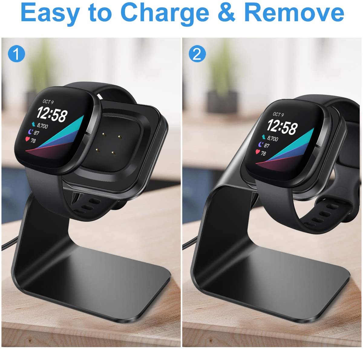 Zitel Charging Stand for Fitbit Versa 3 / Versa 4 / Sense / Sense 2