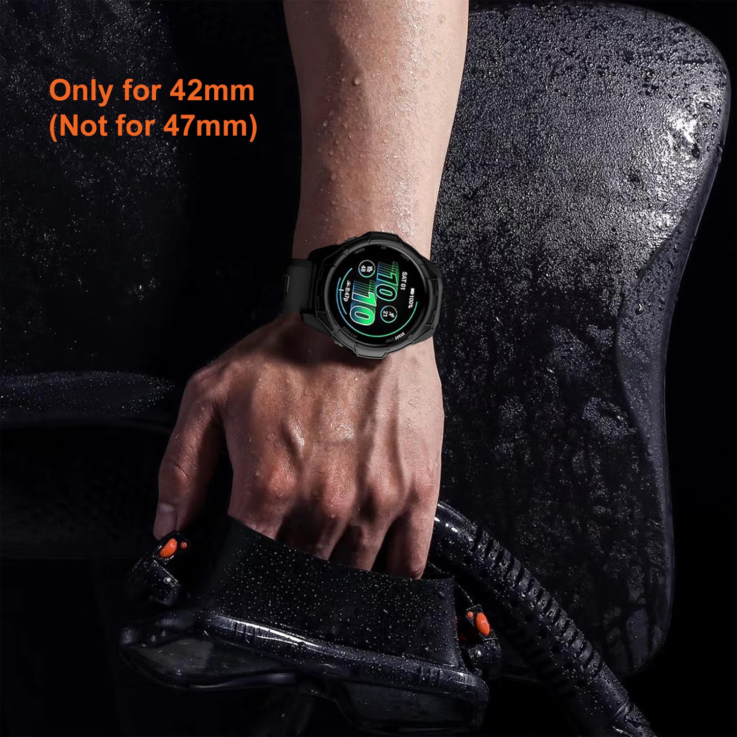 Zitel Case for Garmin Forerunner 570 42mm Bumper Cover - Black