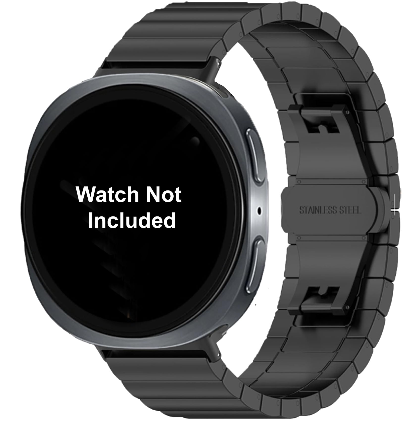 Zitel Band for Samsung Galaxy Watch 8 / Watch 8 Classic Stainless Steel Classy Elegant Metal Strap (Black)