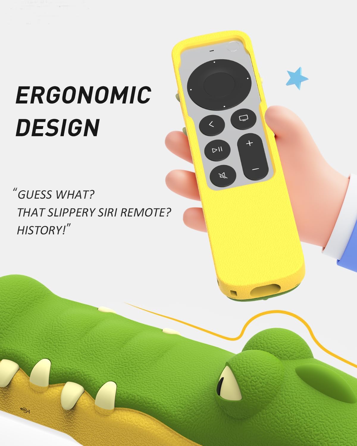 Zitel Silicone TV Remote Cover for Apple TV 4K 2021/2022 Siri Remote Protective Case