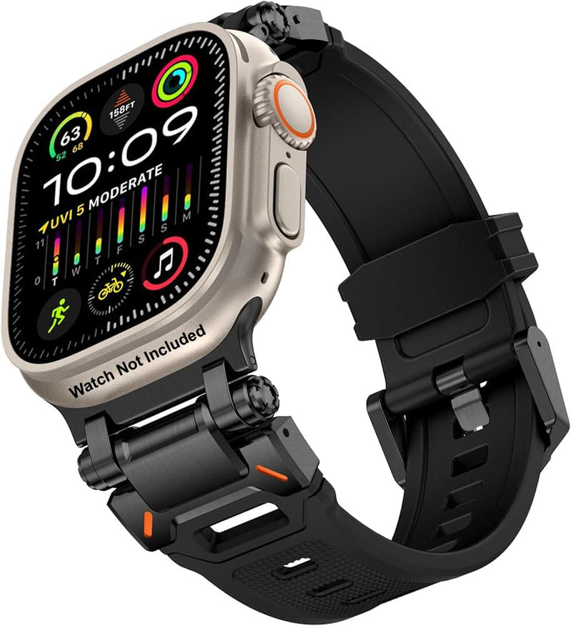 Zitel Band for Apple Watch Ultra 2 / Ultra 49/46/45/44mm Metal Connector Sport Strap - Black Adapter