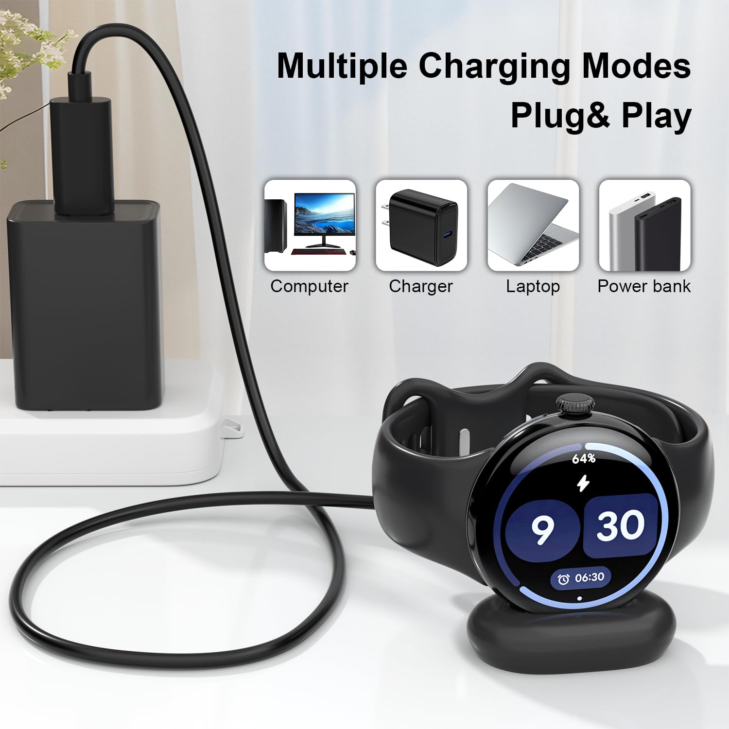 Zitel Charger for Google Pixel Watch 4 41mm/45mm Charging Cable
