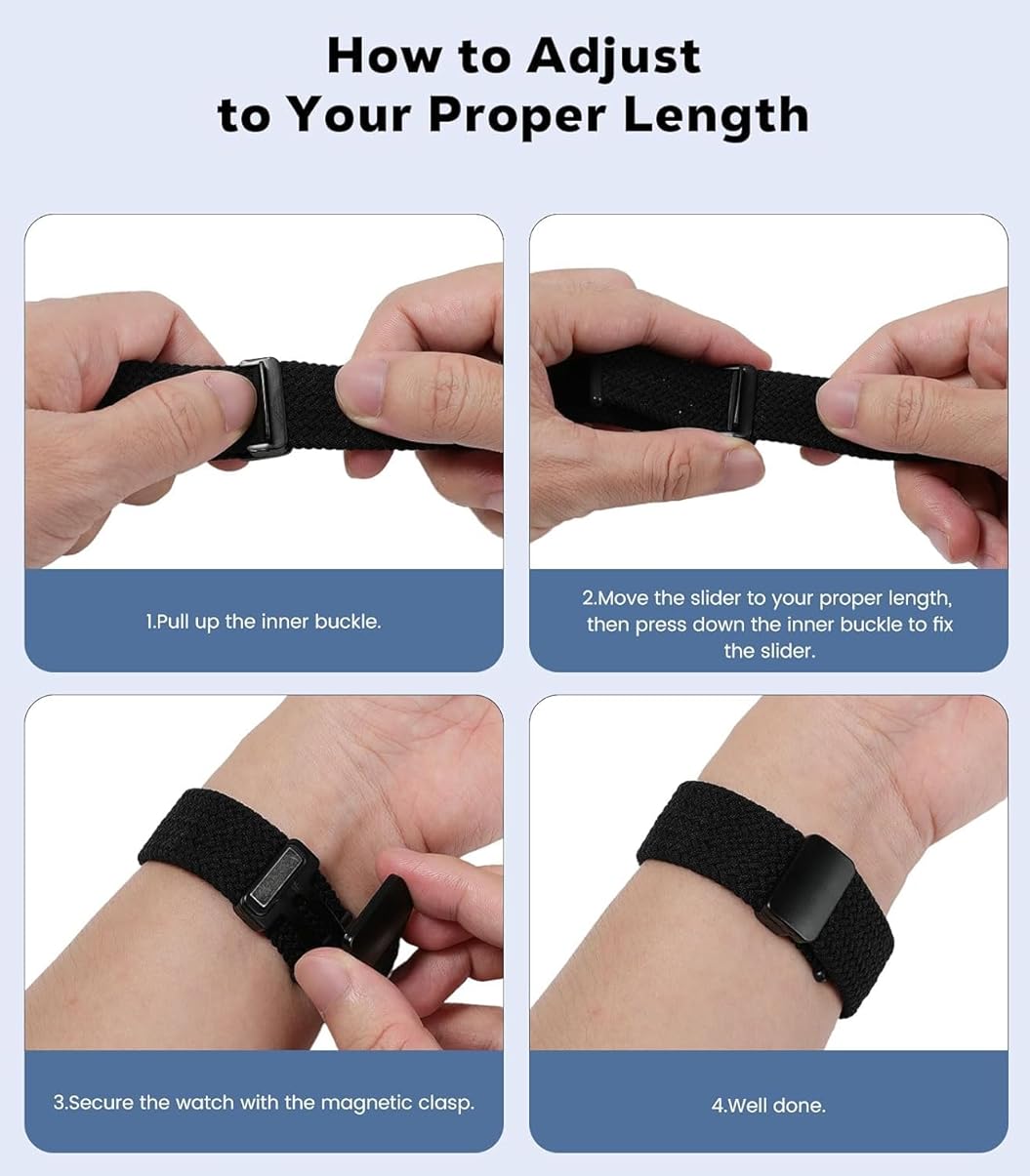 Zitel Band for Google Pixel Watch 4 45mm / Pixel Watch 3 45mm Nylon Sport Strap (Black)
