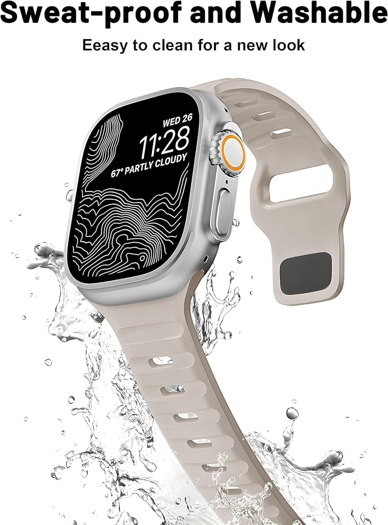 Zitel Band for Apple Watch Ultra 2 49mm / Ultra Wide Silicone Sport Straps - Starlight