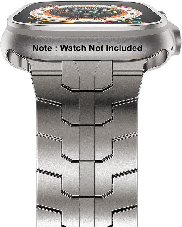 Zitel Stainless Steel Band for Apple Watch Metal Strap for 42mm(Series 10) 41mm 40mm Series 10 | 9 | 8 | 7 | 6 | 5 | 4 | 3 | 2 | 1 | SE2 - Titanium