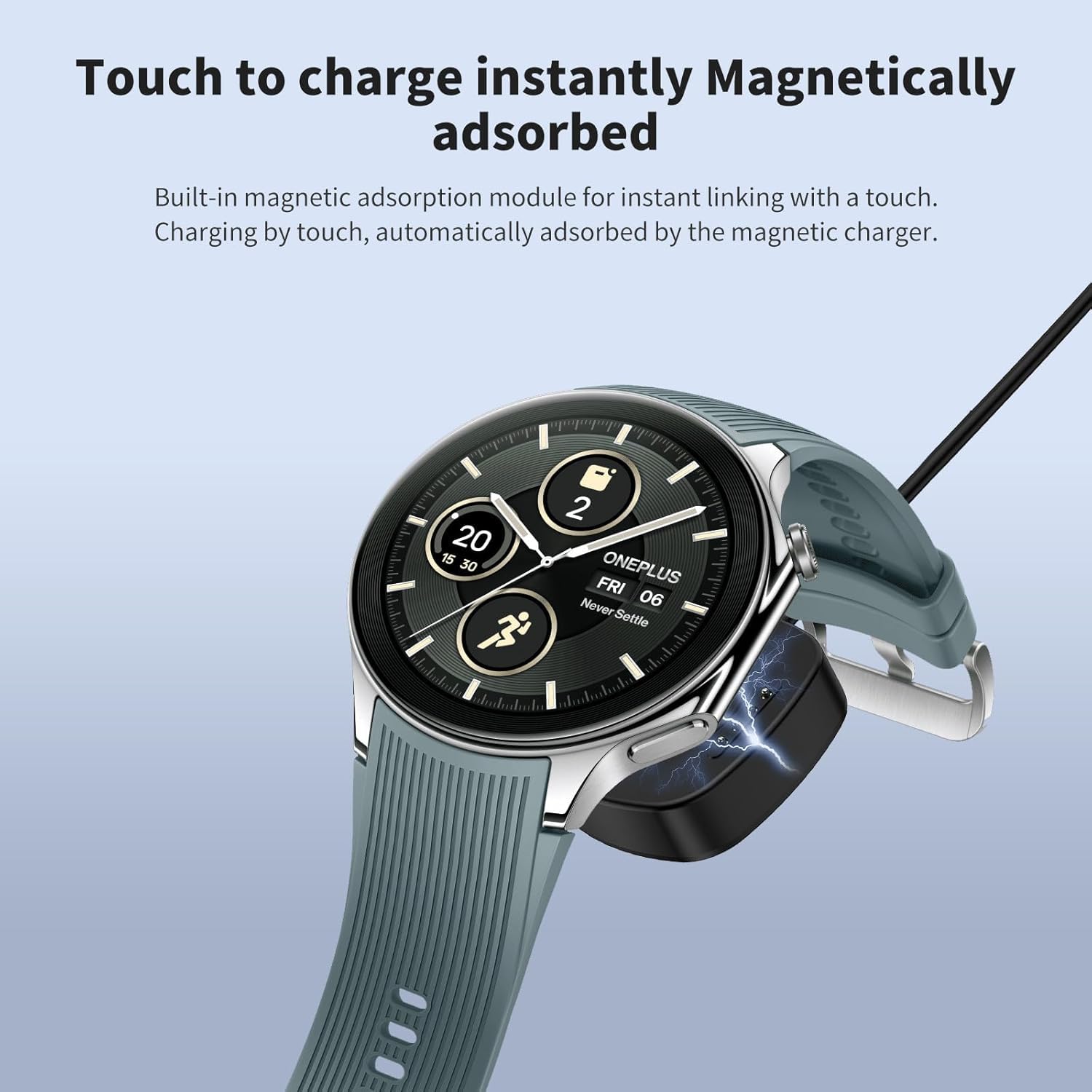 Zitel Charger for OnePlus Watch 3 / 2 / 2R Charging USB Cable - Black