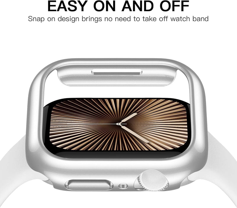 Zitel Case for Apple Watch Series 10 46mm Screen Protector Cover - Silver