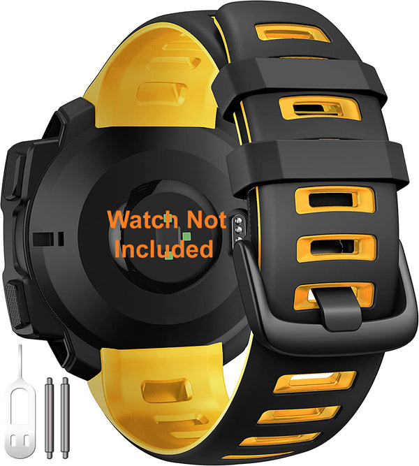 Zitel Band for Garmin Instinct 2 Solar / Instinct / Esports / Tide / Tactical GPS Straps - Black-Yellow