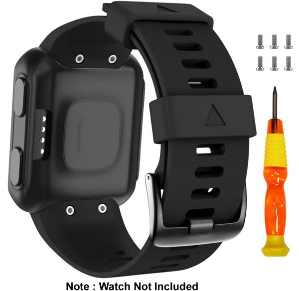 Zitel Strap for Garmin Forerunner 35 - Silicone Sport Band with Adapter Tools - Black