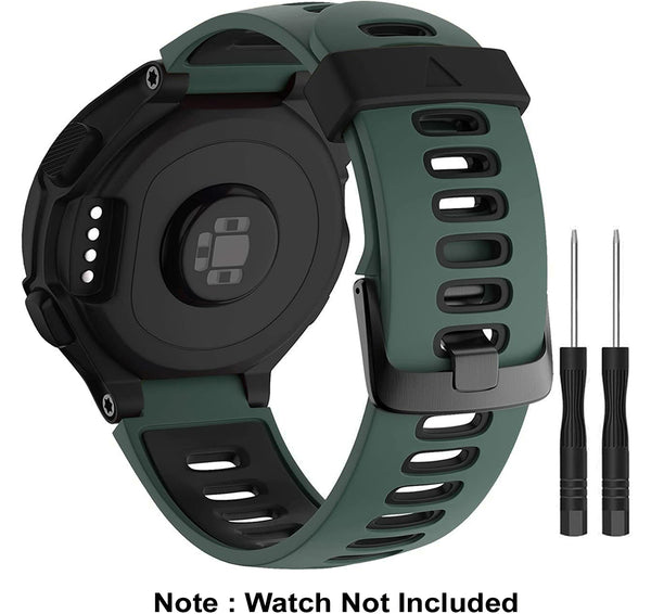 Zitel Band for Garmin Forerunner 735XT, 220, 230, 235, 235 Lite, 620, 630, Approach S20,S6,S5, Silicone Strap - Army Green
