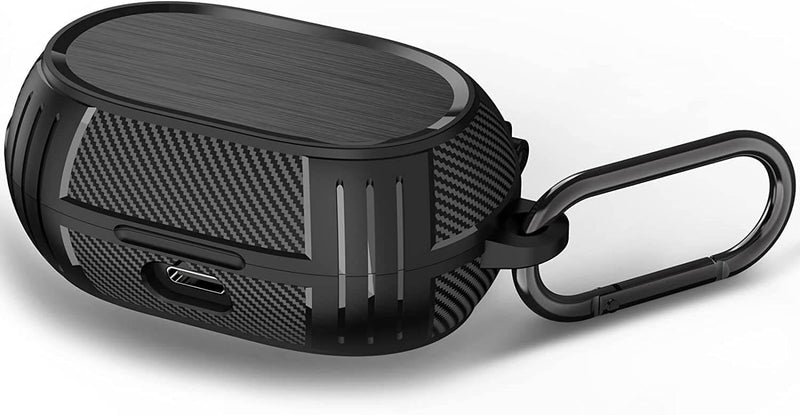 Zitel Rugged Case for Jabra Elite 7 Pro Earbuds / Elite 7 Active Case with Keychain Carabiner, Black