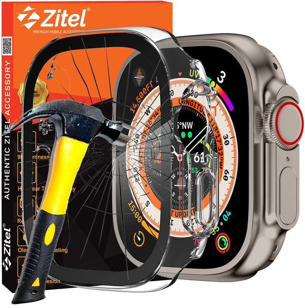 Zitel Case for Apple Watch Ultra 49mm Screen Protector Case with Built-in Tempered Glass - Clear