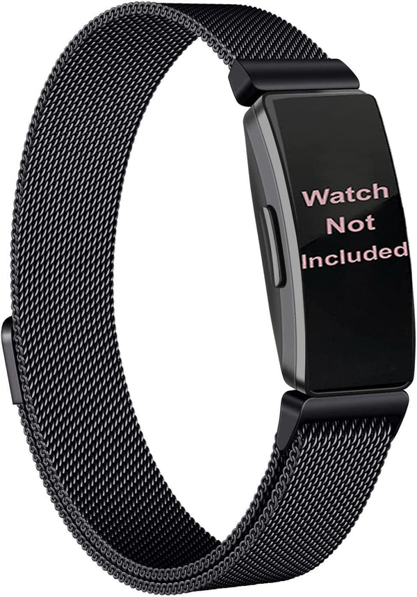 Zitel Band for Fitbit Inspire 2 / Inspire HR / Ace 2 Stainless Steel Straps (Small, Black)