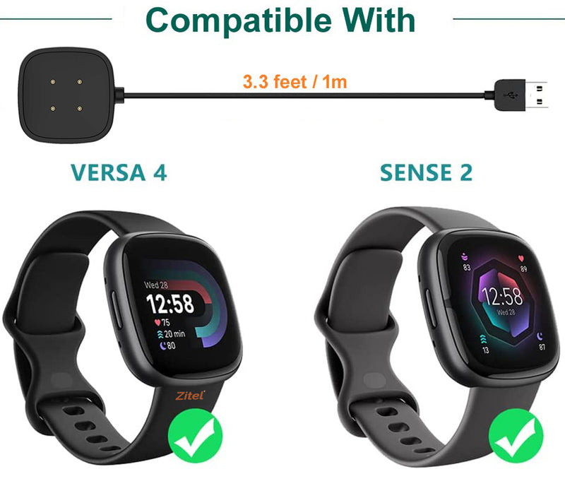 Zitel Charging Cable for Fitbit Versa 4 / Fitbit Sense 2