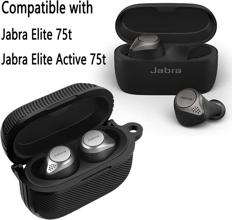 Zitel Case for Jabra Elite 75t Earbuds / Jabra Elite Active 75t Case - Black