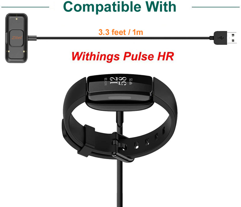 Zitel Charger for Withings Pulse HR Charging USB Cable Dock Cradle - Black