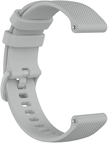 Zitel Bands Compatible with Garmin Forerunner 245/245 Music, Forerunner 645/645 Music, Forerunner 55/158, Vivoactive 3, Venu Sq, Vivomove HR, Approach S40/S42/S12 - Soft Silicone 20mm Strap - Gray