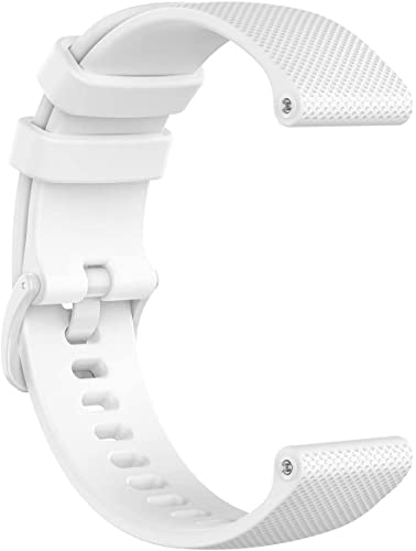 Zitel Bands Compatible with Garmin Forerunner 245/245 Music, Forerunner 645/645 Music, Forerunner 55/158, Vivoactive 3, Venu Sq, Vivomove HR, Approach S40/S42/S12 - Soft Silicone 20mm Strap - White
