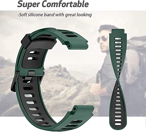 Zitel® Watch Band Compatible with Garmin Forerunner 735XT 220 230 235 235 Lite 620 630, Approach S20 S6 S5 Adjustable Replacement Sport Strap - Army Green