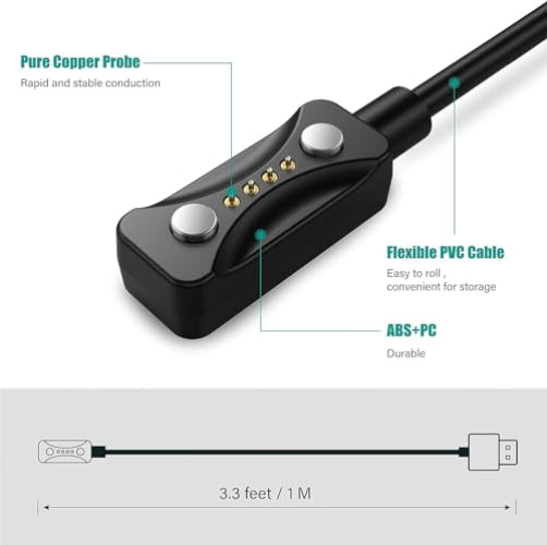 Zitel Charger for Polar Pacer, Pacer Pro, Ignite 3, Vantage V3 Watch Charging Cable