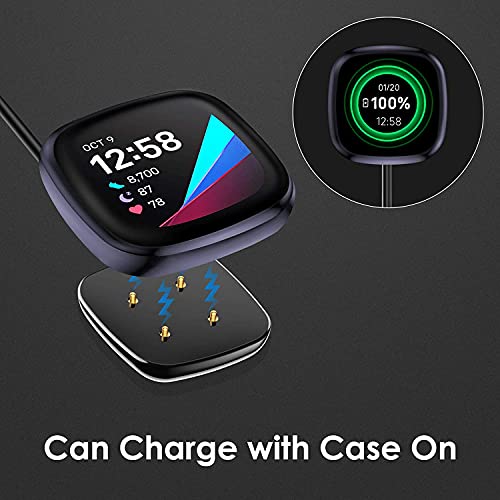 Zitel® Charger Dock Cable Compatible with Fitbit Versa 3 / Sense - Black