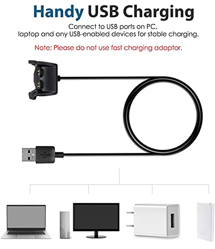 Zitel® Charger Compatible with Garmin Vivosmart HR Vivosmart HR+ Approach X40 - USB Charging Cable 100cm - Black