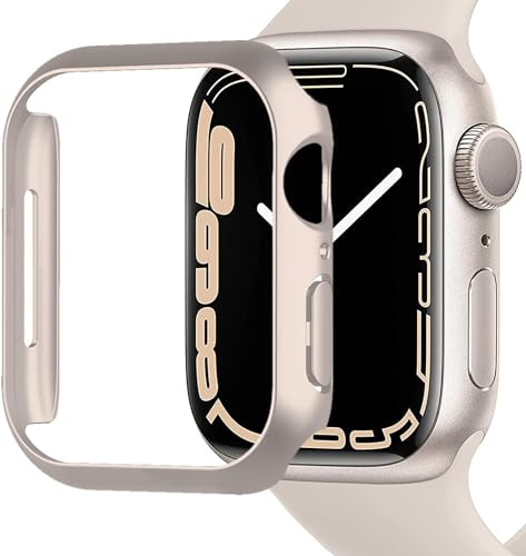 Zitel Case for Apple Watch Series 9 / 8 / 7 41mm Screen Protector Case with Built-in 9H Tempered Glass - Starlight