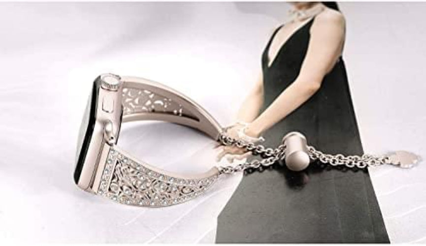 Zitel Band for Apple Watch Straps for Women Girls 42mm(Series 10) 41mm 40mm Series 10 9 8 7 6 5 4 3 2 1 SE - Champagne Gold