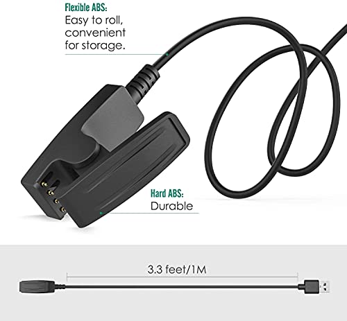 Zitel® Charger Compatible with Garmin Forerunner 35, Forerunner 230, Forerunner 235, Forerunner 630, 645, 735XT - USB Charging Cable 100cm - Smartwatch Accessories