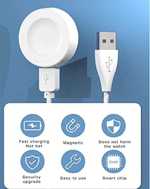 Zitel® Charger Compatible with Huawei Watch GT 2 Pro, GT2 ECG, Watch 3, Watch 3 Pro - Magnetic Dock USB Charging Cable with Built-in Smart IC for Safe Charging 100CM - White