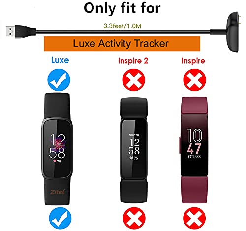 Zitel® Charger Dock Cable Compatible with Fitbit Luxe - Black