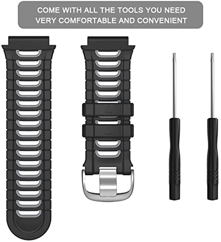 Zitel® Watch Band Compatible with Garmin Forerunner 920XT Band Soft Silicone Sports Watch Strap - Black/Gray