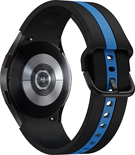 Zitel Band for Samsung Galaxy Watch 6, Watch 5, Watch 4, Silicone No Gap Band - Black Blue