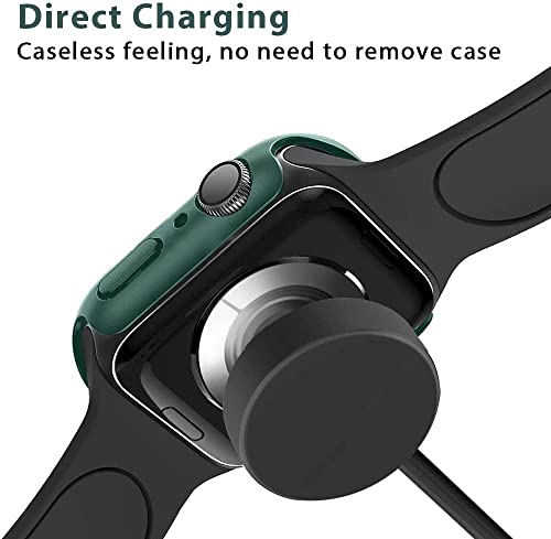 Zitel Case Compatible with Apple Watch Series 7 41mm Hard PC Bumper Case with Built-in 9H Tempered Glass Screen Protector Edge-to-Edge Smart Defense - Green