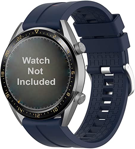 Zitel® Watch Band Compatible with Garmin Vivoactive 4 45mm / Venu 2 45mm, Realme Watch S, S Pro, MI Revolve Watch, Amazfit Stratos Pace 2 2S Quick Release Soft Silicone Strap 22mm - Blue