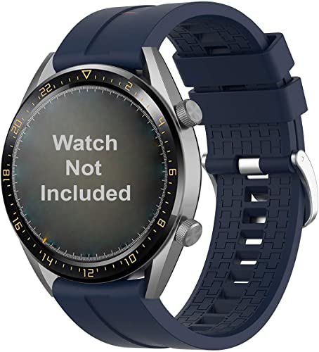 Zitel® Watch Band Compatible with Garmin Vivoactive 4 45mm / Venu 2 45mm, Realme Watch S, S Pro, MI Revolve Watch, Amazfit Stratos Pace 2 2S Quick Release Soft Silicone Strap 22mm - Blue