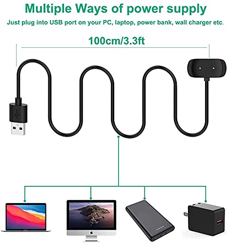 Zitel® Charger Compatible with Amazfit GTR 2 / GTS 2 (Not Fit for GTR & GTS) - USB Magnetic Charger Dock Cable - Black