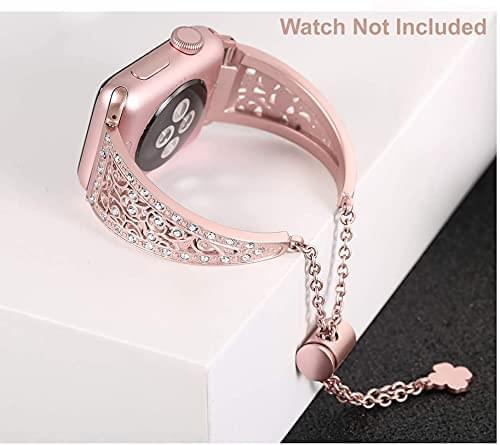 Zitel Band for Apple Watch Straps for Women Girls 46mm 45mm 44mm 49mm Series 10 9 8 7 6 5 4 3 2 1 SE - Rose Gold