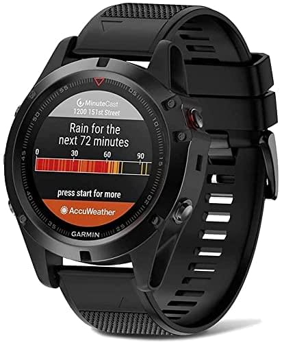 Zitel Band for Garmin Fenix 7X, 6X/6X Pro, 5X/5X Plus, 3/3 HR, 26mm Sport Strap - Matte Black