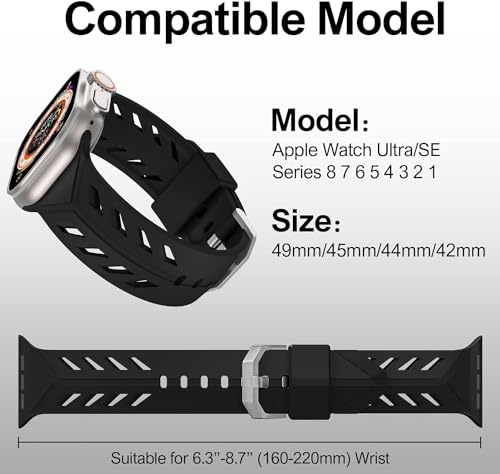 Zitel Band for Apple Watch Ultra 2 / Ultra 49/46/45/44mm Strap - Black