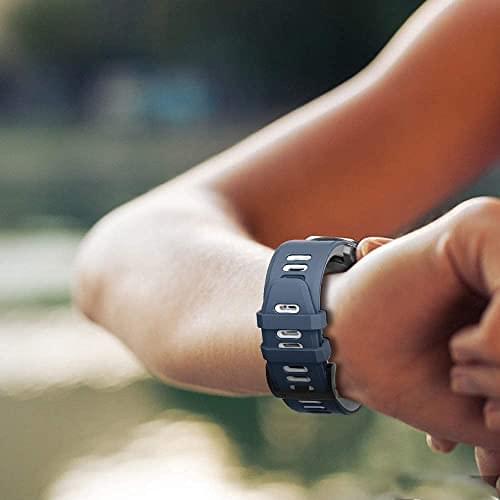 Zitel Band for Garmin Fenix 7X, 6X/6X Pro, 5X/5X Plus, 3/3 HR, 26mm Sport Strap - Blue/White